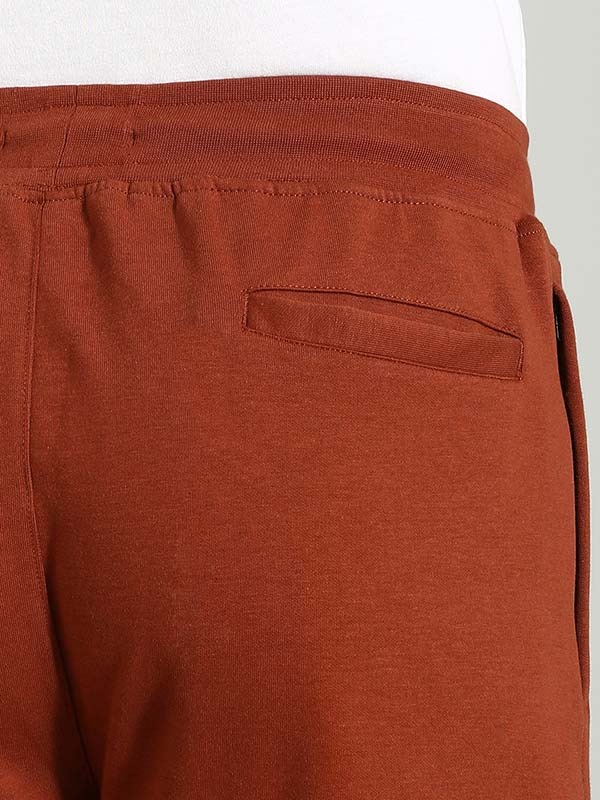 Indian Terrain Men's Regular Fit Solid Brown Track Pants